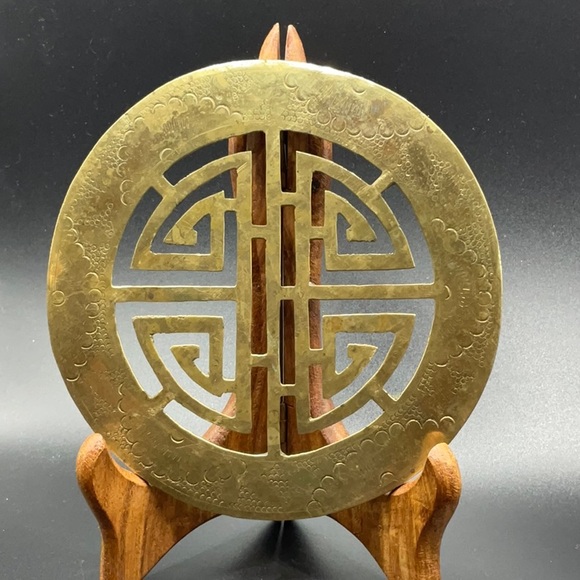China Accents Vintage Solid Brass Footed Chinese Trivet Poshmark